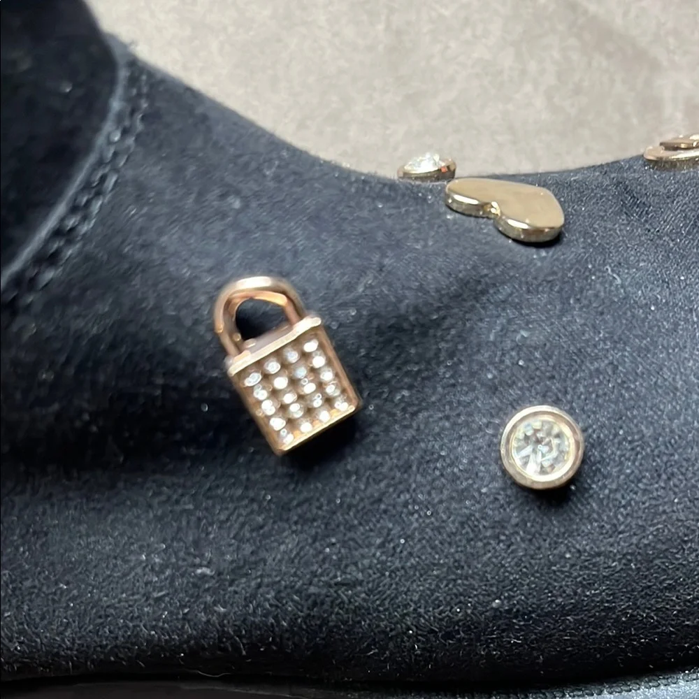 Black Boots with Charm Embellishments